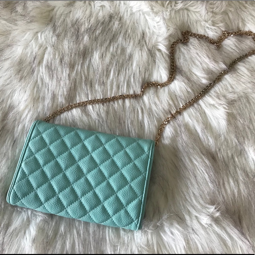 Teal/Pastel Quilted Clutch